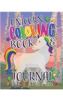 Unicorn Coloring Book and Journal Notebook
