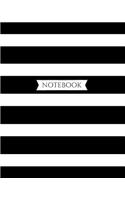 Notebook: Wide Ruled Notebook for Everyday Use Classic Black and White Stripe