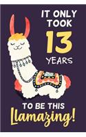 It Only Took 13 Years to Be This Llamazing!: Llama Notebook Journal Diary