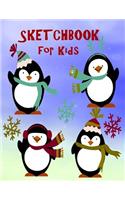 Sketchbook for Kids: Extra Large (8.5 x 11) inches, White Pages for Draw, Sketch & Doodle, Cute Penguins Sketchbook for Boys or Girls, Classroom Edition Sketchbook, Sket