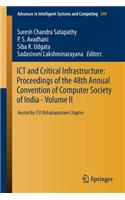 ICT and Critical Infrastructure: Proceedings of the 48th Annual Convention of Computer Society of India- Vol II