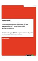 Wirkungsmacht und Ohnmacht der Opposition in Deutschland und Großbritannien: Eine Untersuchung zur Effektivität der parlamentarischen Opposition im Bundestag und dem House of Commons(German)