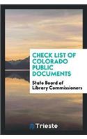 Check List of Colorado Public Documents