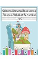 Coloring Drawing Handwriting Practice Alphabet & Number