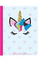 Unicorn Composition Notebook: 7.44" x 9.69" with wide-ruled pages and a soft cover