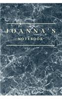 Joanna's Notebook: Personalised Custom notebook for Joanna: Beautiful marble effect notebook notepad jotter - makes a special personal gift and present for Joanna