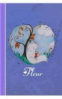 Fleur: Cahier Personnalisé - Fox Avec Coeur - Couverture Souple - 120 Pages - Vide - Notebook - Journal Intime - Scrapbook - Idée Cadeau