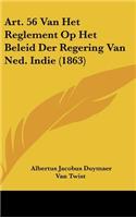 Art. 56 Van Het Reglement Op Het Beleid Der Regering Van Ned. Indie (1863)