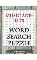 MUSIC ARTISTS WORD SEARCH PUZZLE +300 WORDS Medium To Extremely Hard