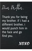 Dear Brother, Thanks for being my Brother