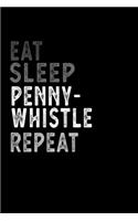 Eat Sleep Pennywhistle Repeat Funny Musical Instrument Gift Idea: Lined Notebook / Journal Gift, 100 Pages, 6x9, Soft Cover, Matte Finish