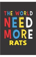 The World Need More Rats: Rats Lovers Funny Gifts Journal Lined Notebook 6x9 120 Pages