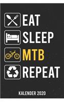 Kalender 2020: Eat Sleep MTB A5 Kalender Planer für ein erfolgreiches Jahr - 110 Seiten