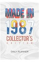 Daily Planner Weekly Calendar: 32 Years Old Organizer Undated - Blank 52 Weeks Monday to Sunday -120 Pages- 1987 Born Notebook Journal Born in 1987 - 32th Birthday To-Do List for 