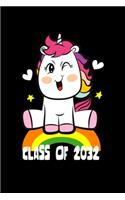 Class of 2032 Unicorn Notebook