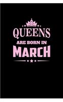 Queens Born March: Composition Notebook Writing Journal 6" x 9" 0 Pages. Journal Notebook for Note Taking, Diary, Journaling, Gratitude and Reminder for Girls, Women a
