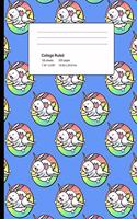 College Ruled 200 Pages: Light Blue Rabbit Unicorn Composition Notebook, Unicorn Rabbit College Composition Book, Notebook For Girls That Love Cute Unicorn Rabbits