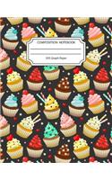 Composition Notebook 5x5 Graph Paper: Awesome Yummy Cupcake Foodie Notebook 8.5 X11 Inches Blank Lined Writing Book