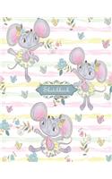 Sketchbook: Cute rats Ballet dance Sketchbook for Girls: 110 Pages of 8.5"x 11" Blank Paper for Drawing, Doodling or Sketching (Sketchbooks For Kids)(1 Cute Rats Ballet Dance Cover)