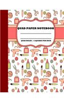 Quad Paper Notebook. Quad Ruled-4 Squares Per Inch
