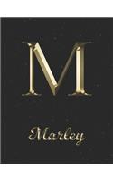 Marley: 1 Year Daily Planner (12 Months) - Yellow Gold Effect Letter M Initial First Name - 2020 - 2021 - 365 Pages for Planning - January 20 - December 20 