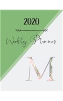 2020 Weekly Planner M: 2020 Weekly Planner: Modern Floral Alphabet Diary/Planner with space for notes; hopes, dreams and aspirations; top priorities, victories, and forwar