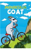 Mountain Goat: Funny Goat On Mountain Bike Blank Lined Notebook Journal Diary 6x9