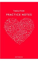 Tagutok Practice Notes: Red Heart Shaped Musical Notes Dancing Notebook for Serious Dance Lovers - 6"x9" 100 Pages Journal