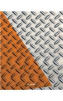 Planner: Cool Metal Iron Design with Orange Triangle Print- Universal 12 Month - 1 Year No Date Undated Non dated Daily Weekly Monthly Business Planner- Cale(1 Textured Planner)