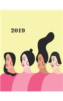 2019: Beauty Diversity - Time Schedule, Meal Plan, Weather/Mood & Water Tracker, Top 3 Goals, Tasks, Gratitude Section - One Page Per Day Diary 2019 with 