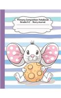 Primary Composition Notebook: Cute Rat and Cookie Lover Series Primary Composition Notebook Grades K-2 Story Journal: Picture Space and Dashed Midline Kindergarten to Early Child