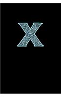 X: Decorative Monogram Notebook