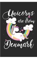 Unicorns Are from Denmark: A Blank Lined Unicorn Journal for Travelers or People from Denmark, Makes a Great Denmark Gift, Denmark Journal, or Denmark Souvenir