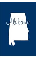 Alabama - Navy Blue Lined Notebook with Margins