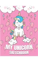 My Unicorn Sketchbook: Blank Unlined Doodle Book V49