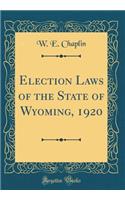 Election Laws of the State of Wyoming, 1920 (Classic Reprint)