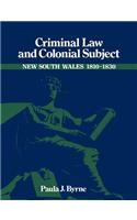 Criminal Law and Colonial Subject