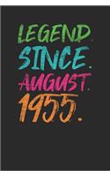 Legend Since August 1955: Graph Paper Notebook - 64th Birthday Gift or 64th Anniversary Gift Idea