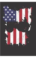 Notebook: Tractor Farmer Farm Vintage 4th Of July USA Flag College Ruled 6x9 120 Pages