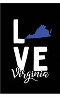 I Love Virginia: Notebook Blank Lined College Ruled Journals