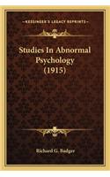 Studies in Abnormal Psychology (1915)