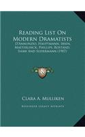 Reading List On Modern Dramatists
