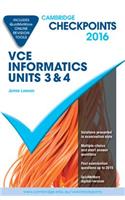 Cambridge Checkpoints Vce Informatics Units 3 and 4 2016 and Quiz Me More