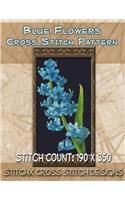 Blue Flowers Cross Stitch Pattern