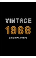 Retro Birthday - Vintage 1968 Notebook Original Parts Gift