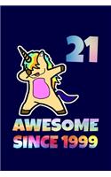 Dabbing Unicorn Awesome Since 1999 21st Birthday: Birthday Dabbing Unicorn SketchBook 100 Pages, 6 x 9 (15.24 x 22.86 cm), Solt Cover, Matte Finish ( Birthday Themed SketchBook)