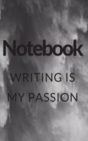 Writing is my passion notebook: black and white Waterfall notebook for nature lovers