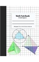 Math Notebook 1/2 Inch Squares: (Math Notebook)