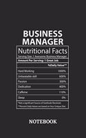 Nutritional Facts Business Manager Awesome Notebook: 6x9 inches - 110 graph paper, quad ruled, squared, grid paper pages - Greatest Passionate working Job Journal - Gift, Present Idea