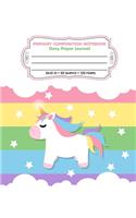 Primary Composition Notebook Story Paper Journal: Dashed Midline And Picture Space Exercise Book - Stars Design (Rainbow Unicorn Series)